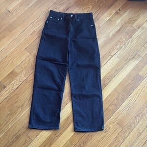 Madewell Slim Wide-Leg Cropped, Black Lunar Wash